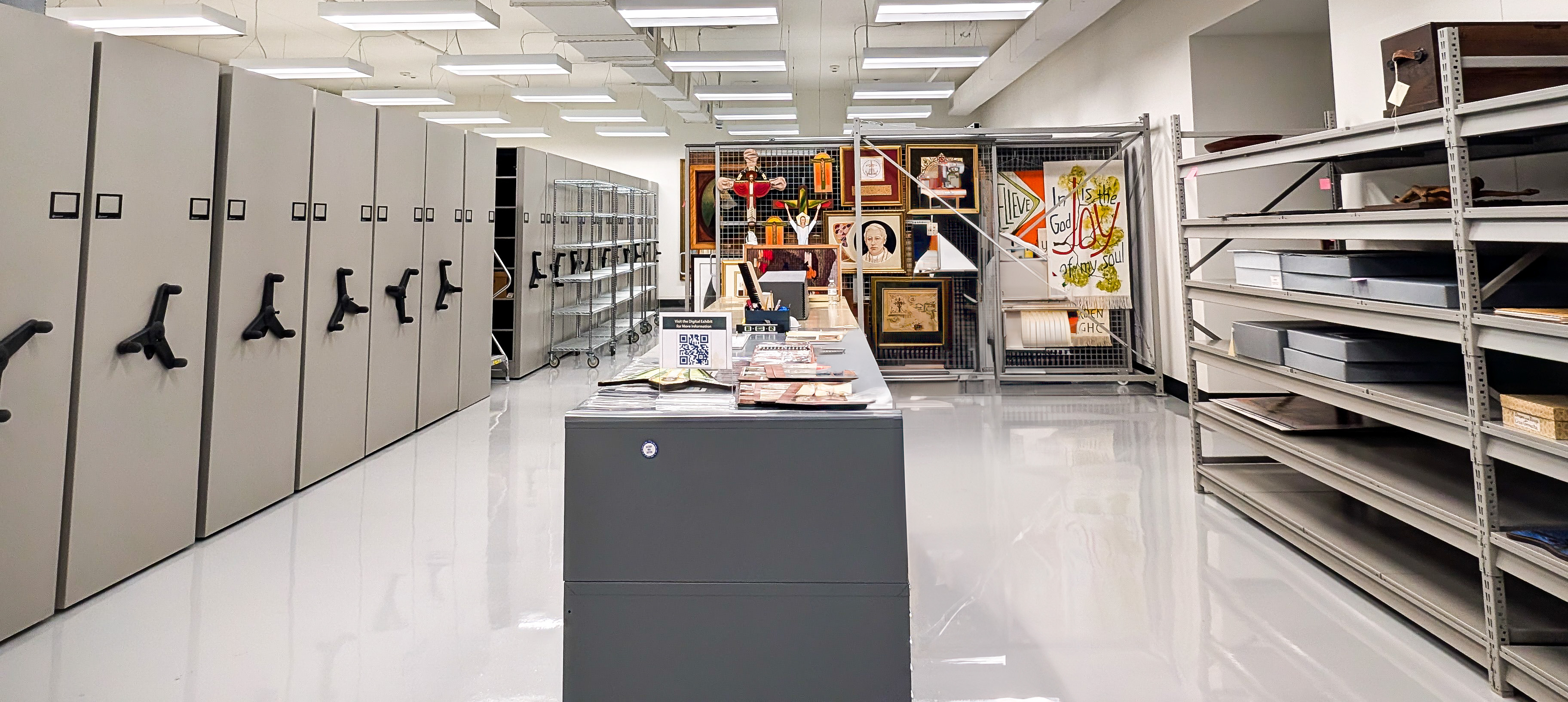 Interior view of the HARC archives and gallery space.