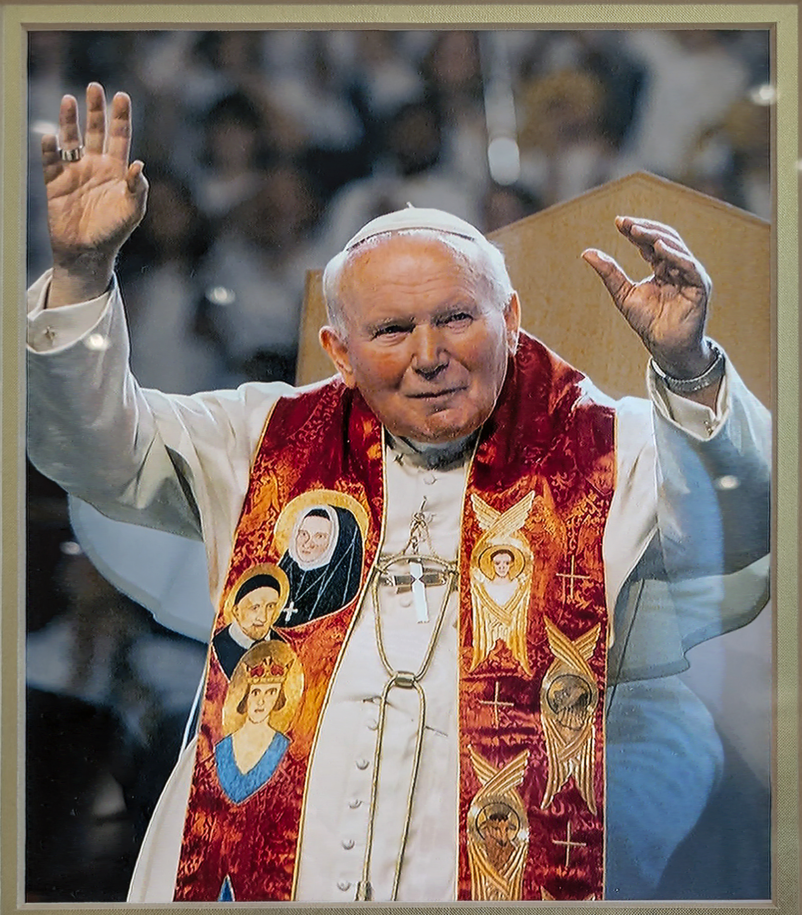 Red Silk Stole Presented to Pope John Paul II