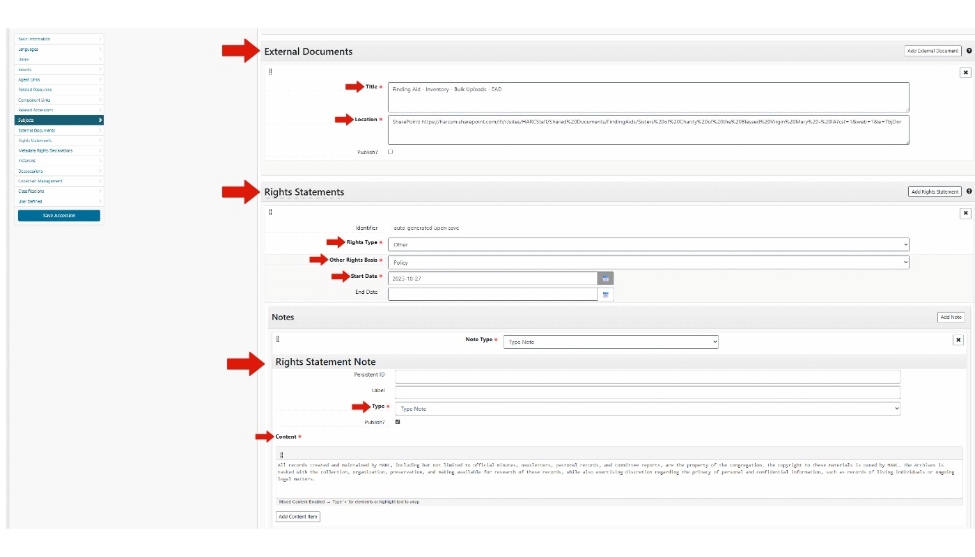 External Documents example in ArchivesSpace